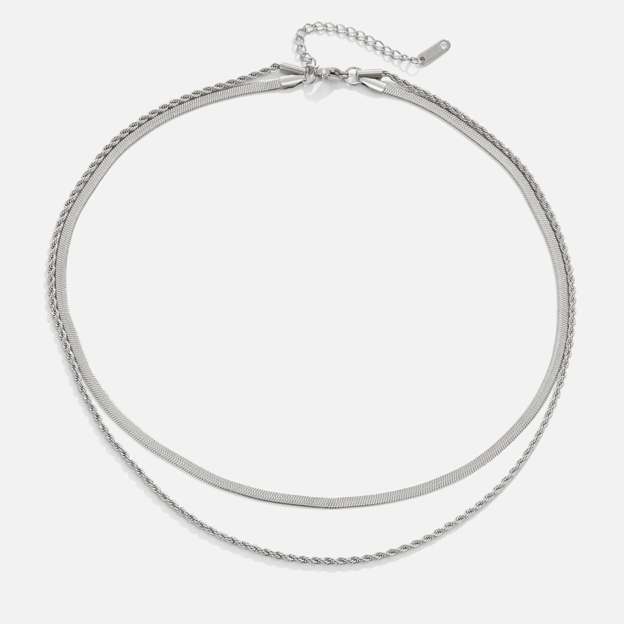 Alexandra Silver Layered Necklace - Image 3