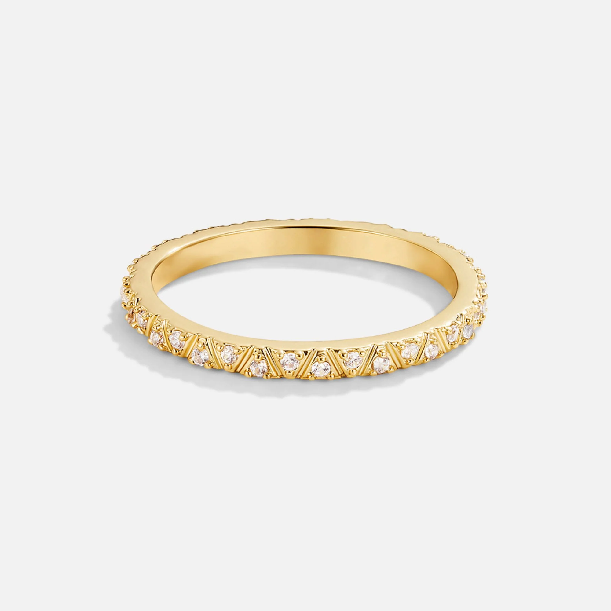 Arquette Gold & Crystal Band Ring - Image 4