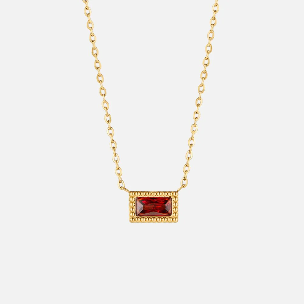 Baguette Birthstone Necklace - Image 3