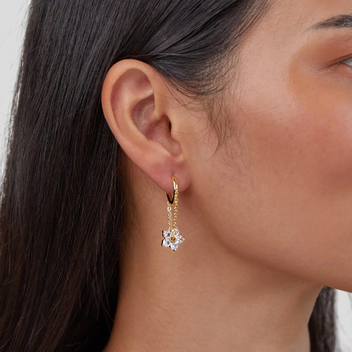 Blooming Petal Crystal Earrings - Image 5