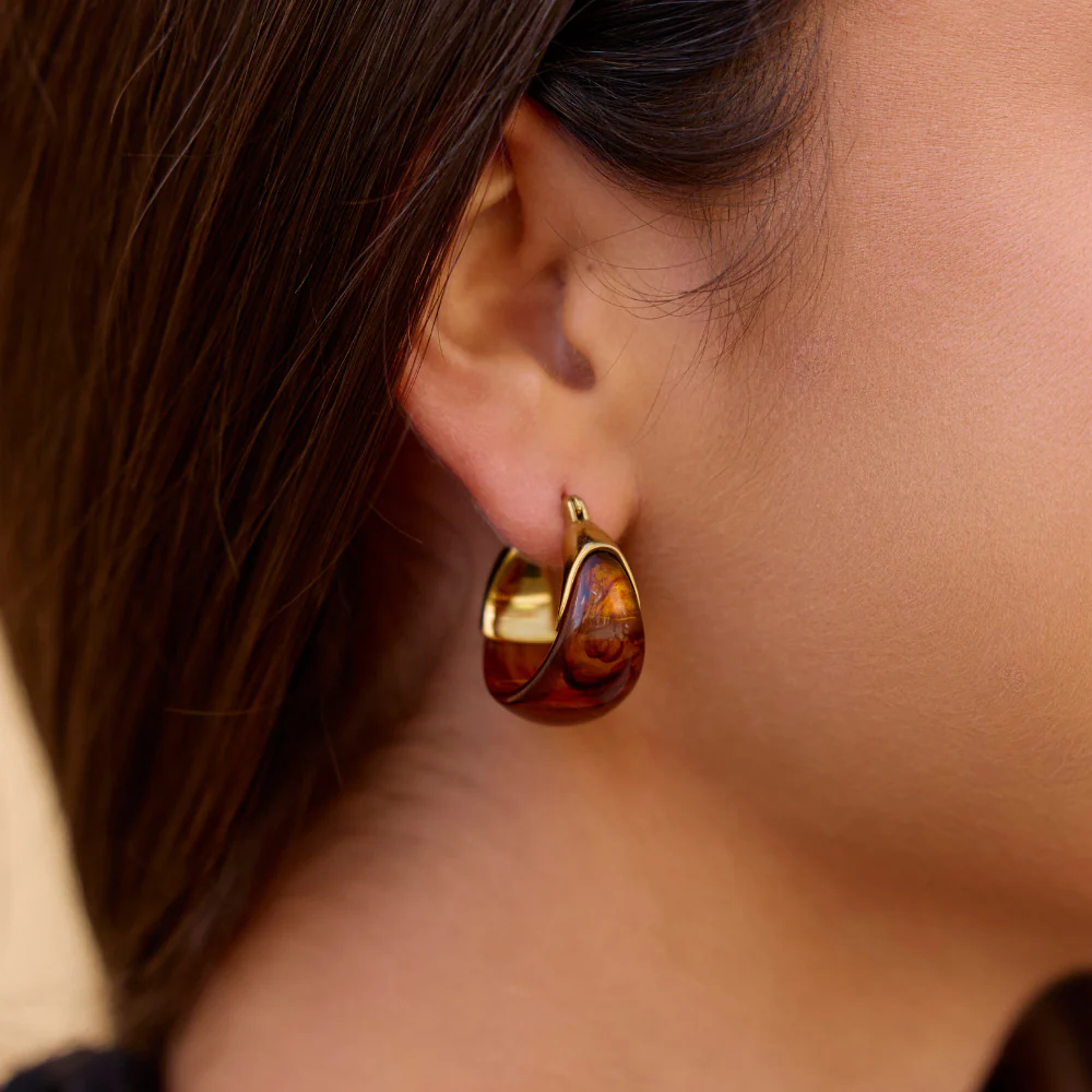 Brown Tahiti Hoop Earrings - Image 2