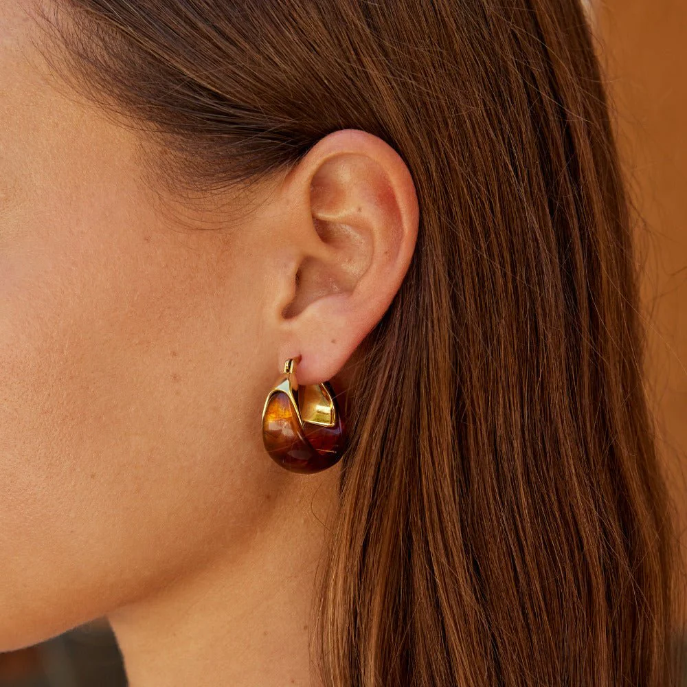 Brown Tahiti Hoop Earrings - Image 3
