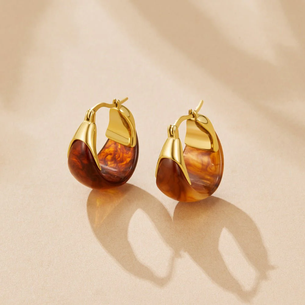 Brown Tahiti Hoop Earrings - Image 4