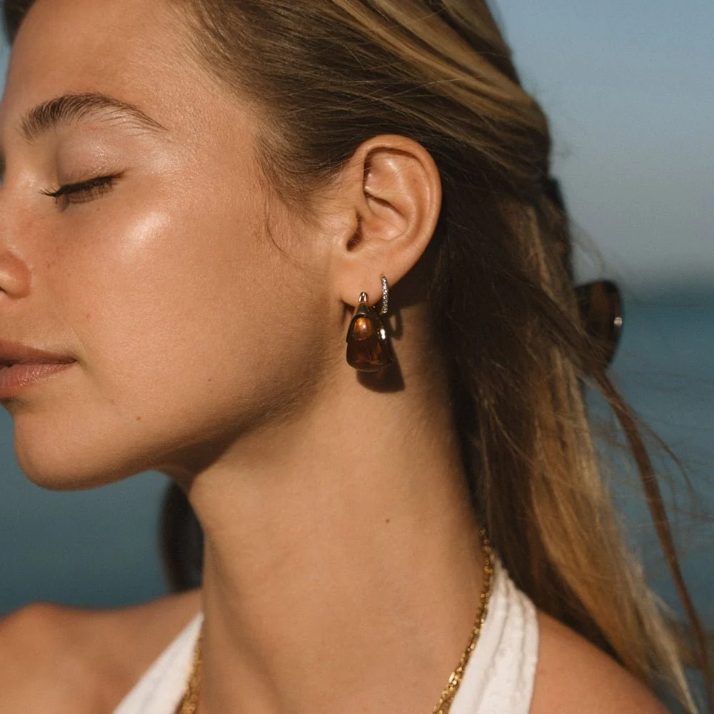 Brown Tahiti Hoop Earrings - Image 5