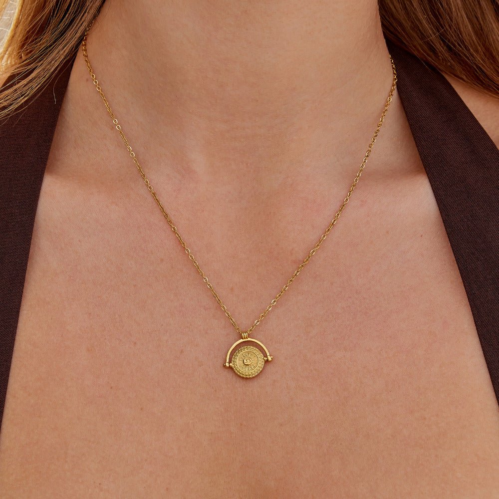 Golden Sun Coin Necklace - Image 4