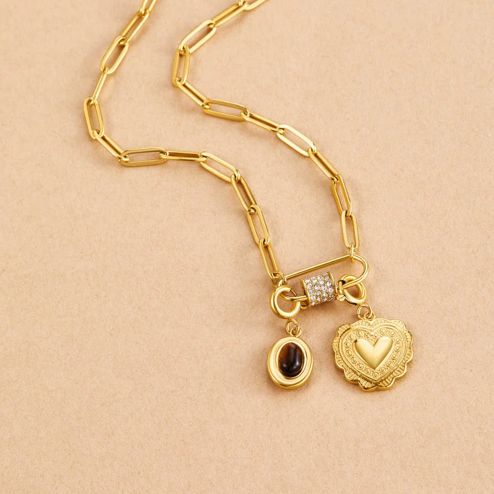 Crystal Paperclip Charm Necklace - Image 2
