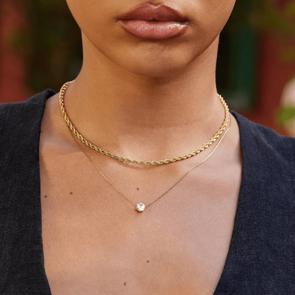 Dainty Round Crystal Necklace - Image 4