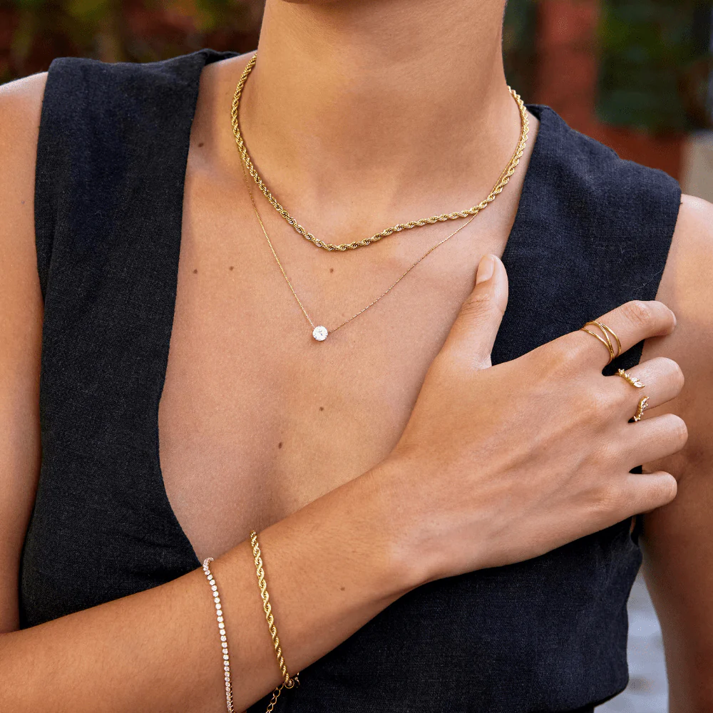 Dainty Round Crystal Necklace - Image 5