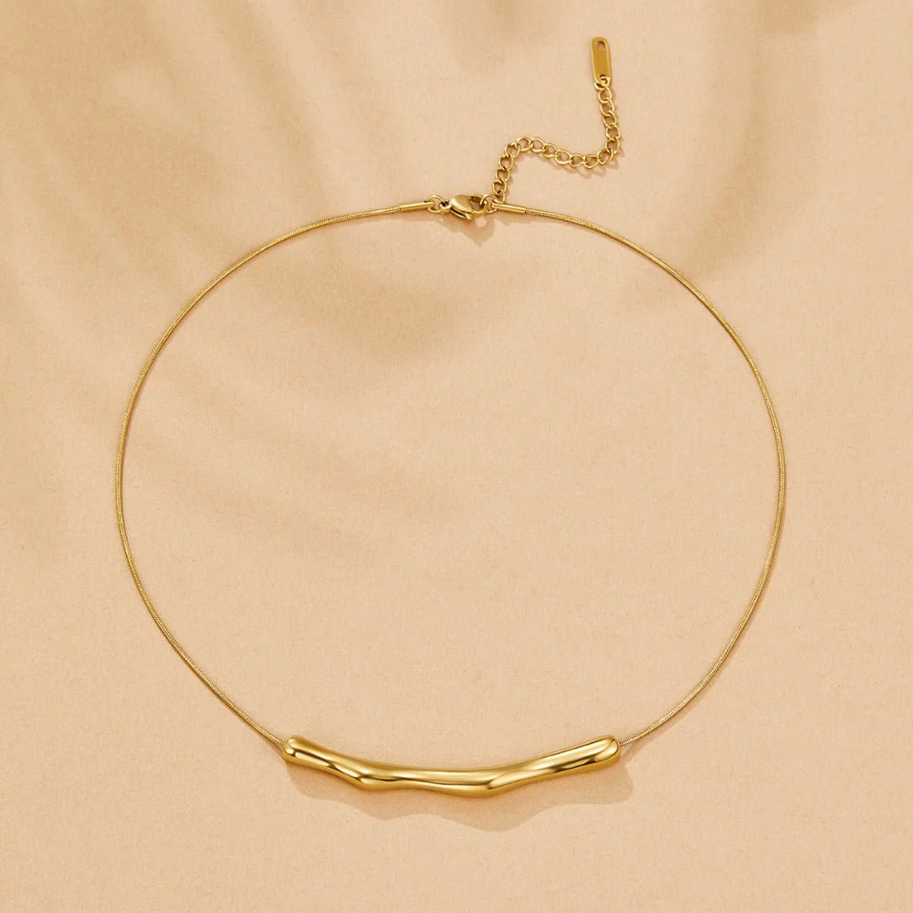 Deana Gold Bamboo Necklace - Image 3