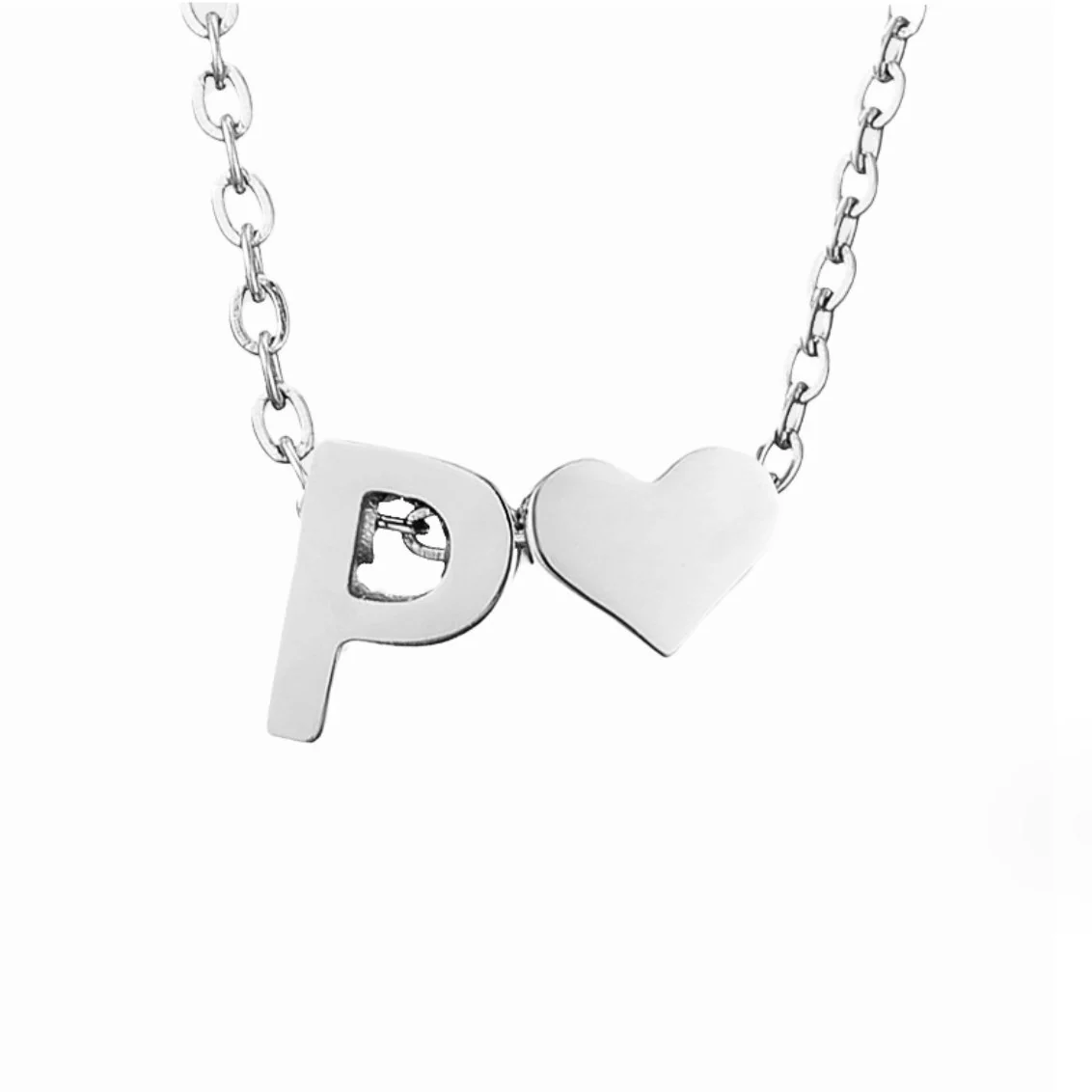 Forever Love & Letter Silver Necklace - Image 21