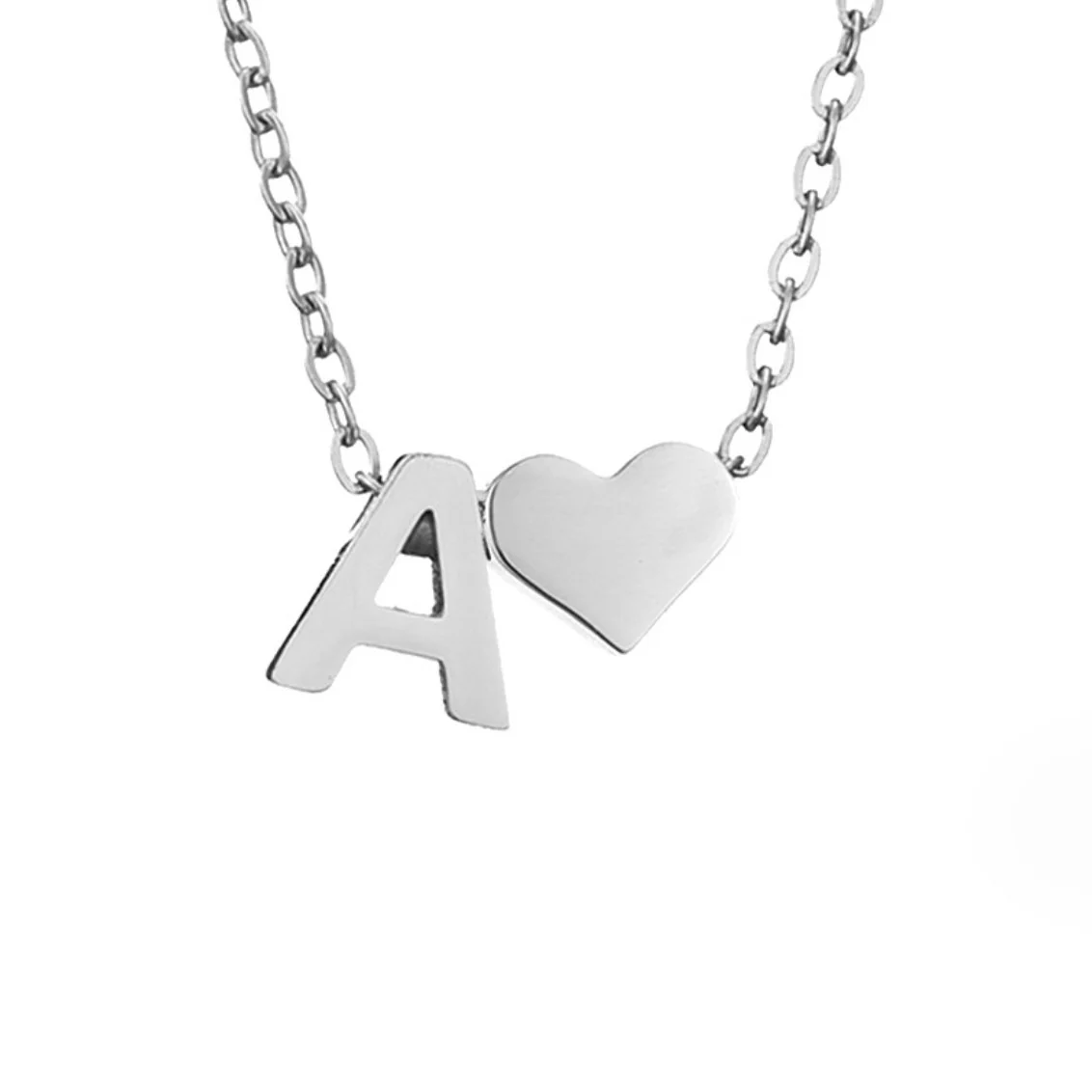 Forever Love & Letter Silver Necklace - Image 6