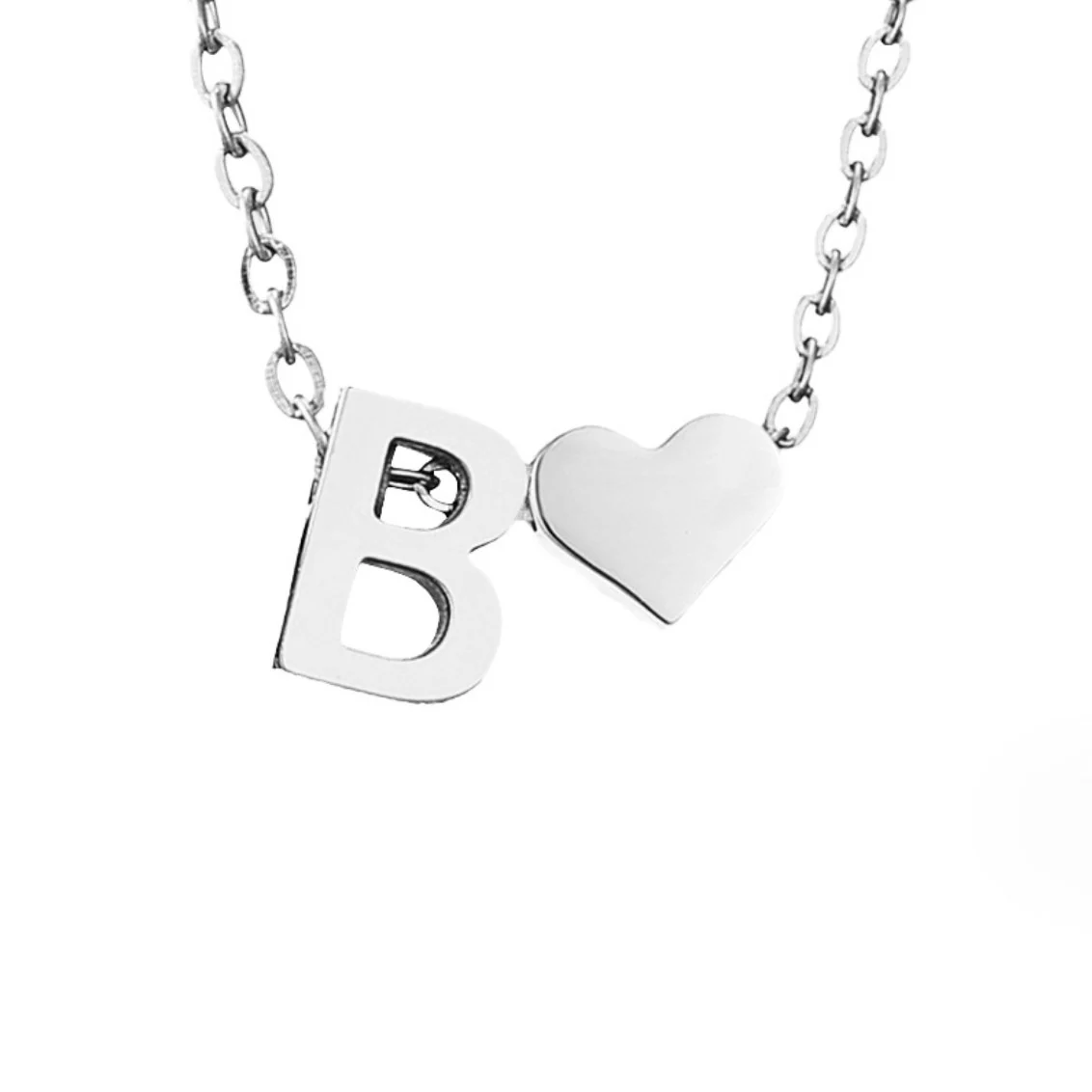 Forever Love & Letter Silver Necklace - Image 7
