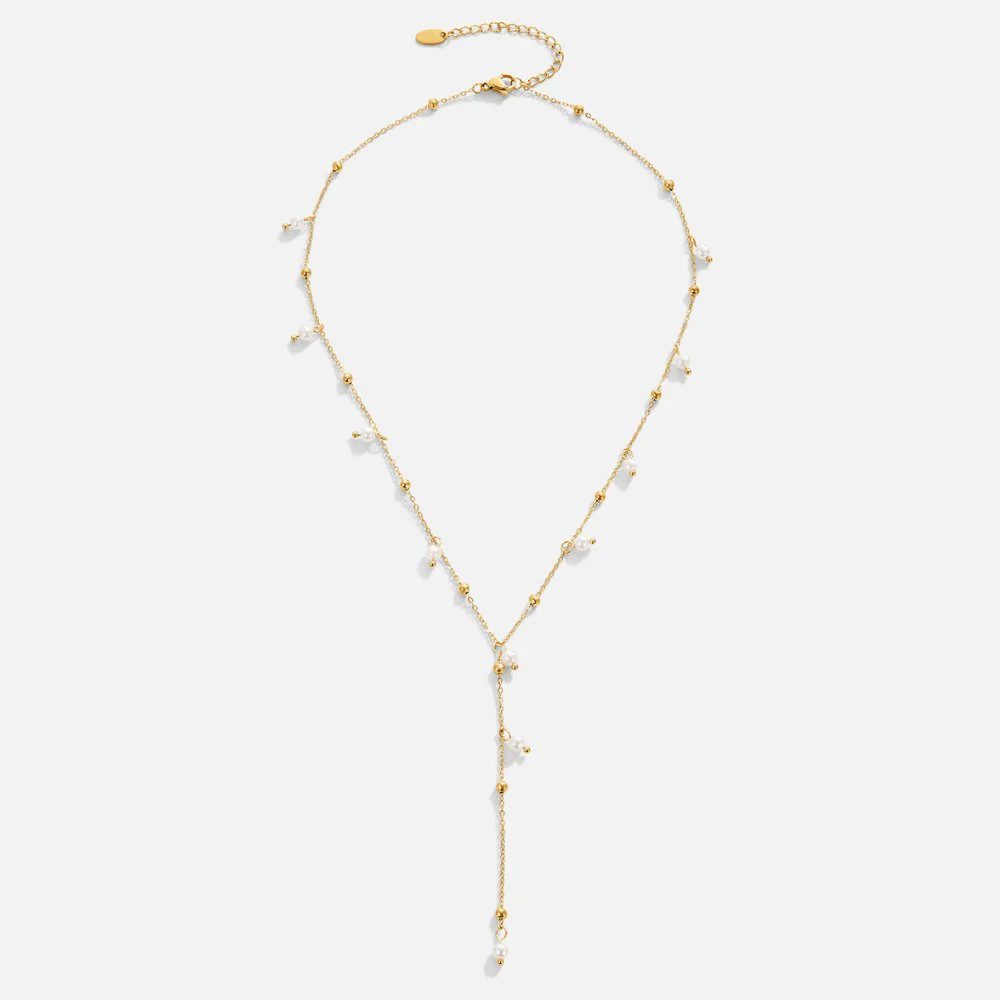 Lariat Pearl Drop Necklace - Image 4