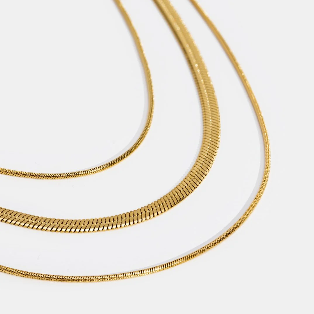 Gold Multi-Layered Chain Necklace - Image 5