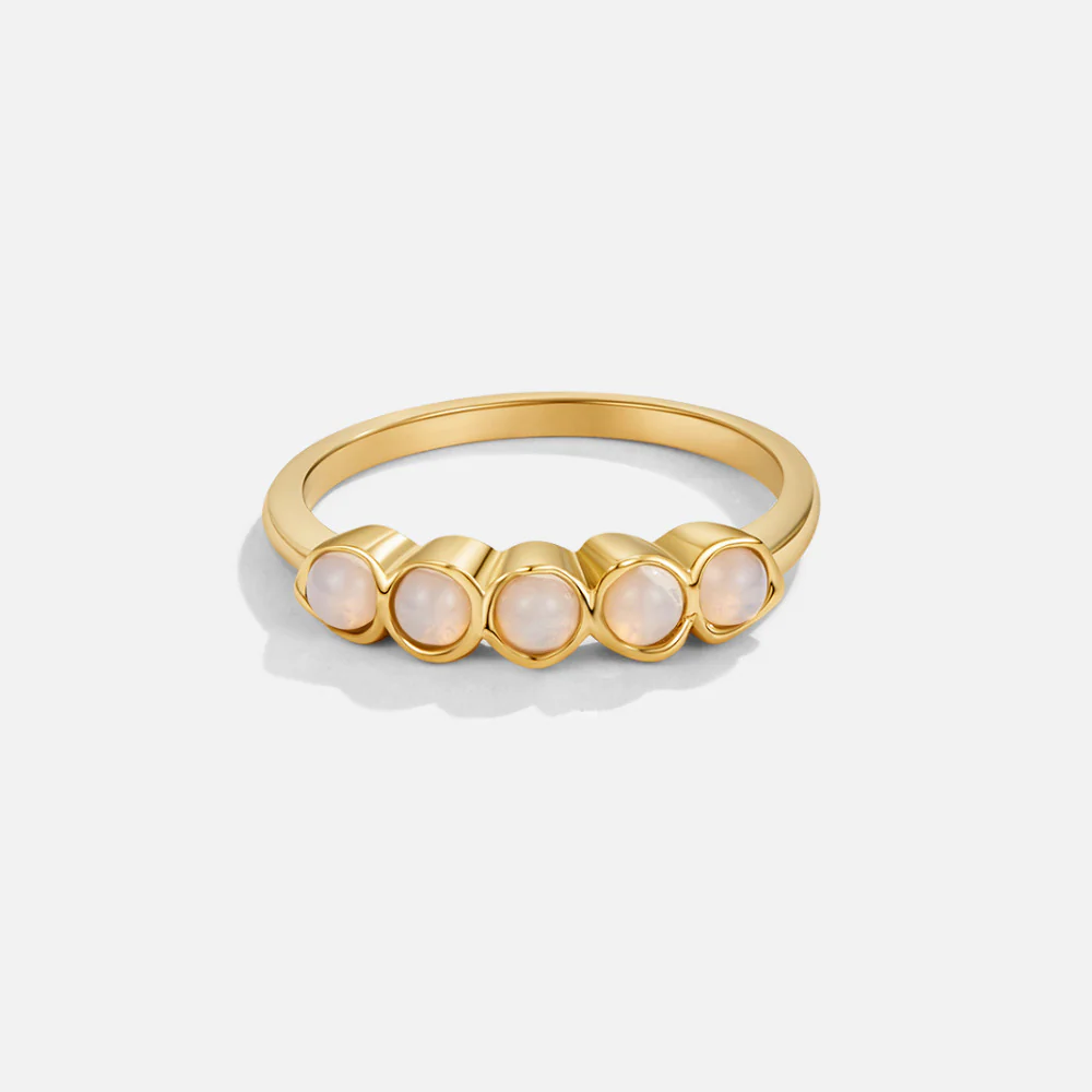 Golden Moonstone Eternity Ring - Image 3