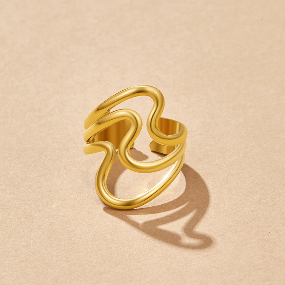 Golden Waves Wrap Ring - Image 3