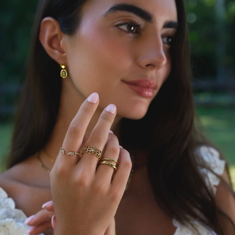 Golden Wildflower Infinity Ring - Image 5