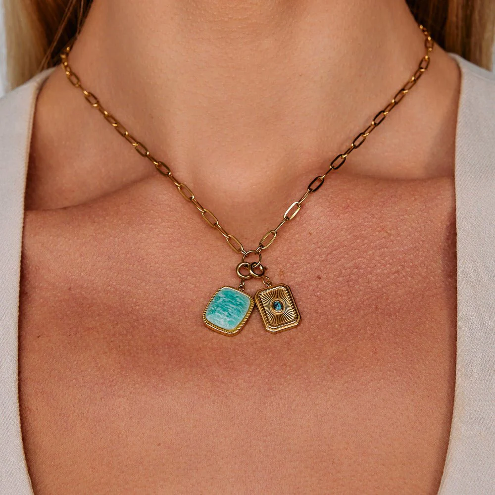 Green Amazonite Stone Charm - Image 2