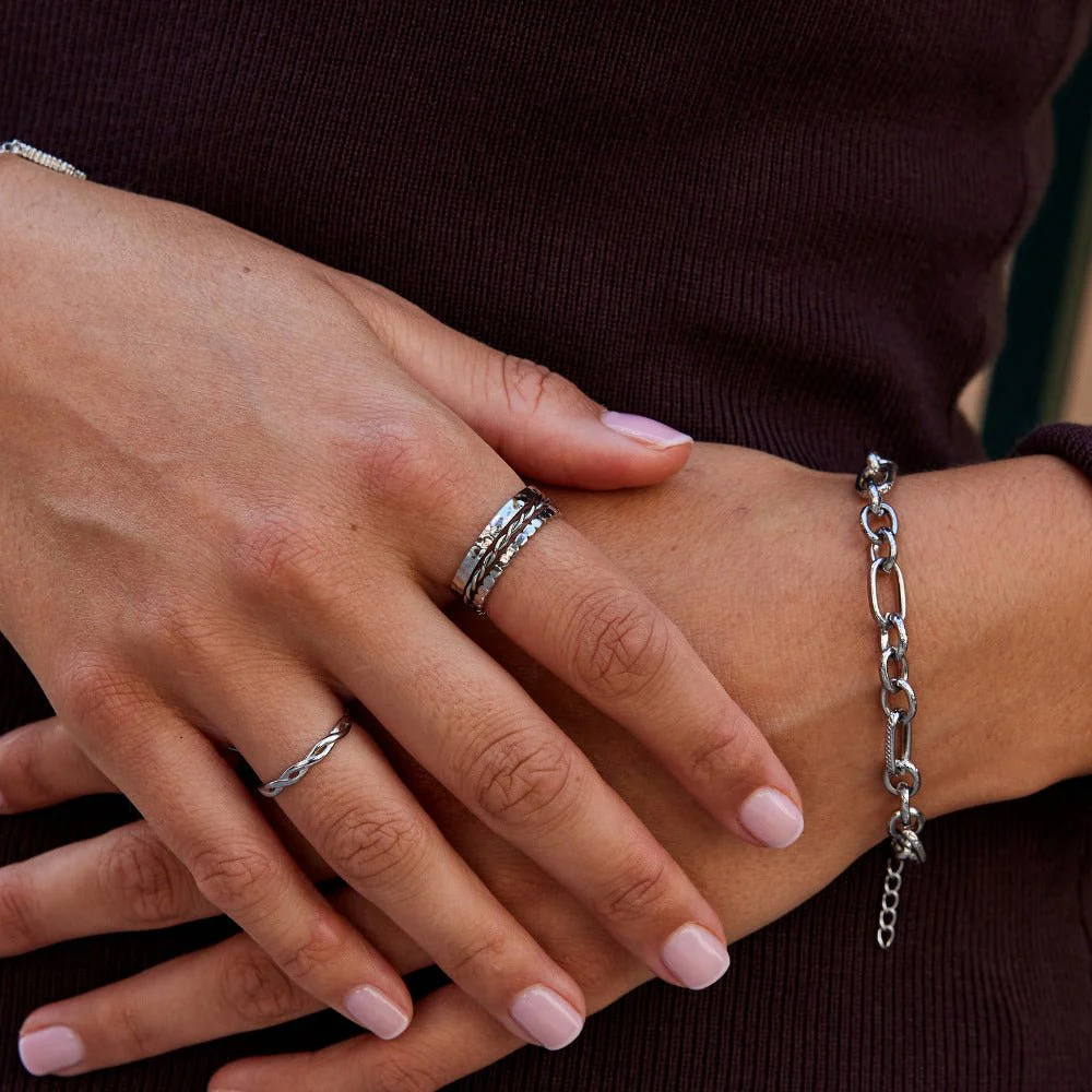 Hella Silver Stacked Ring - Image 2