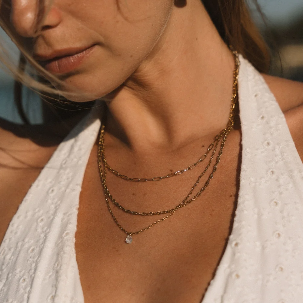 Jana Triple Chain Necklace - Image 2