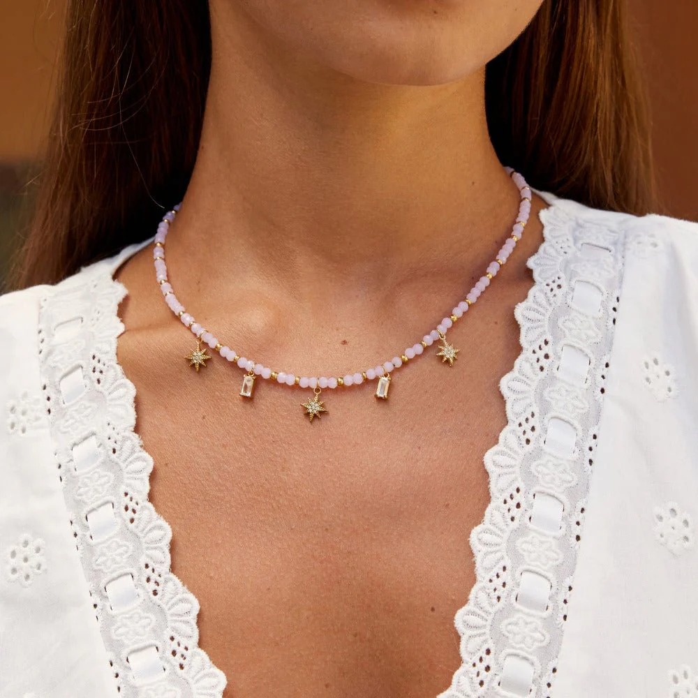 Lana Pink Bead Necklace - Image 2