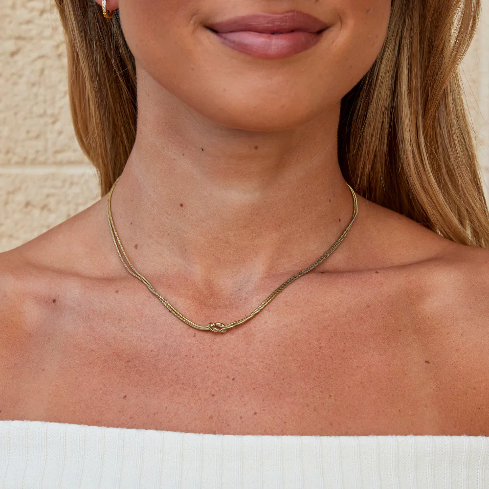 Knotted Gold Chain Necklace - Image 2