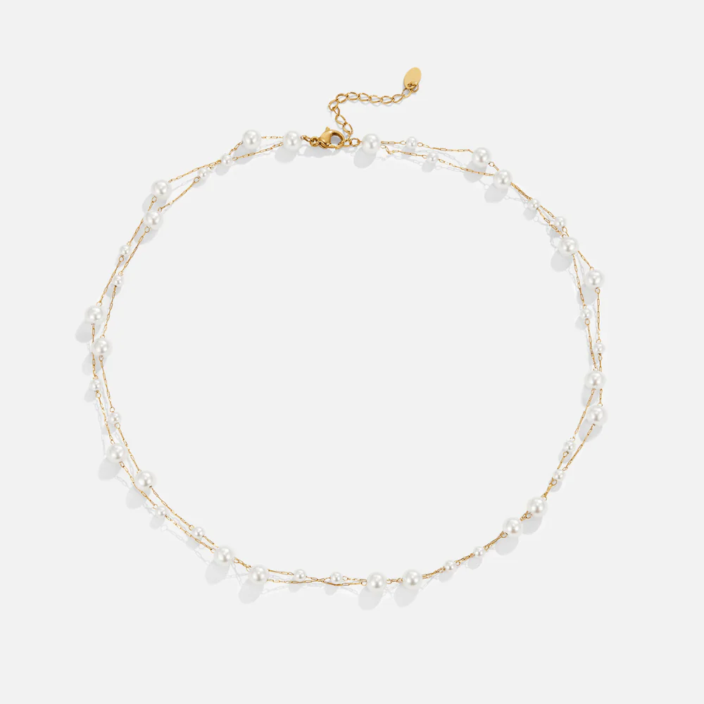 Layered Tori Pearl Necklace - Image 4