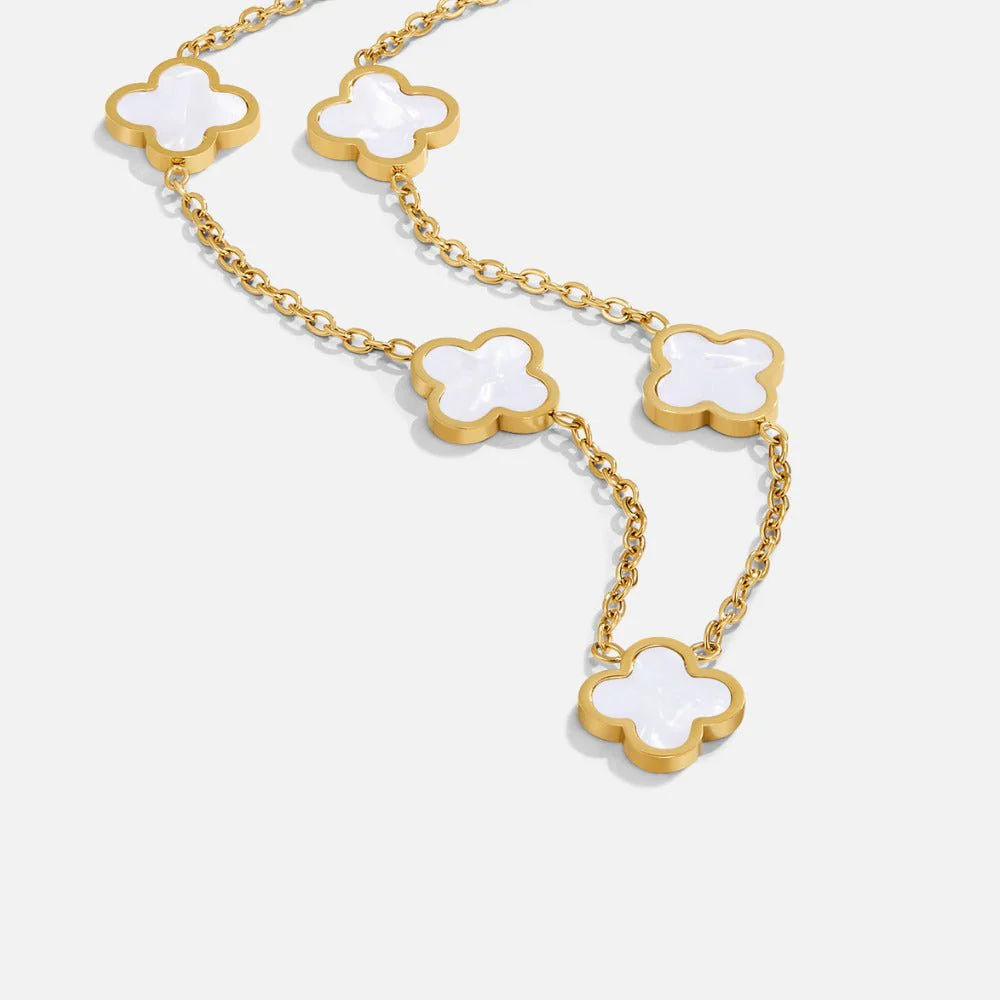 White Clover Cluster Necklace