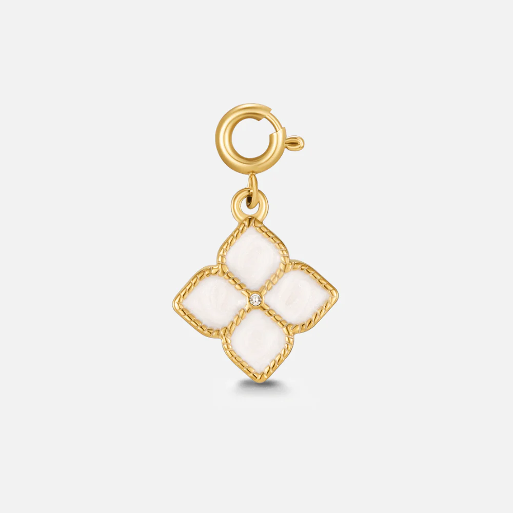 Lucky Crystal Clover Leaf Charm