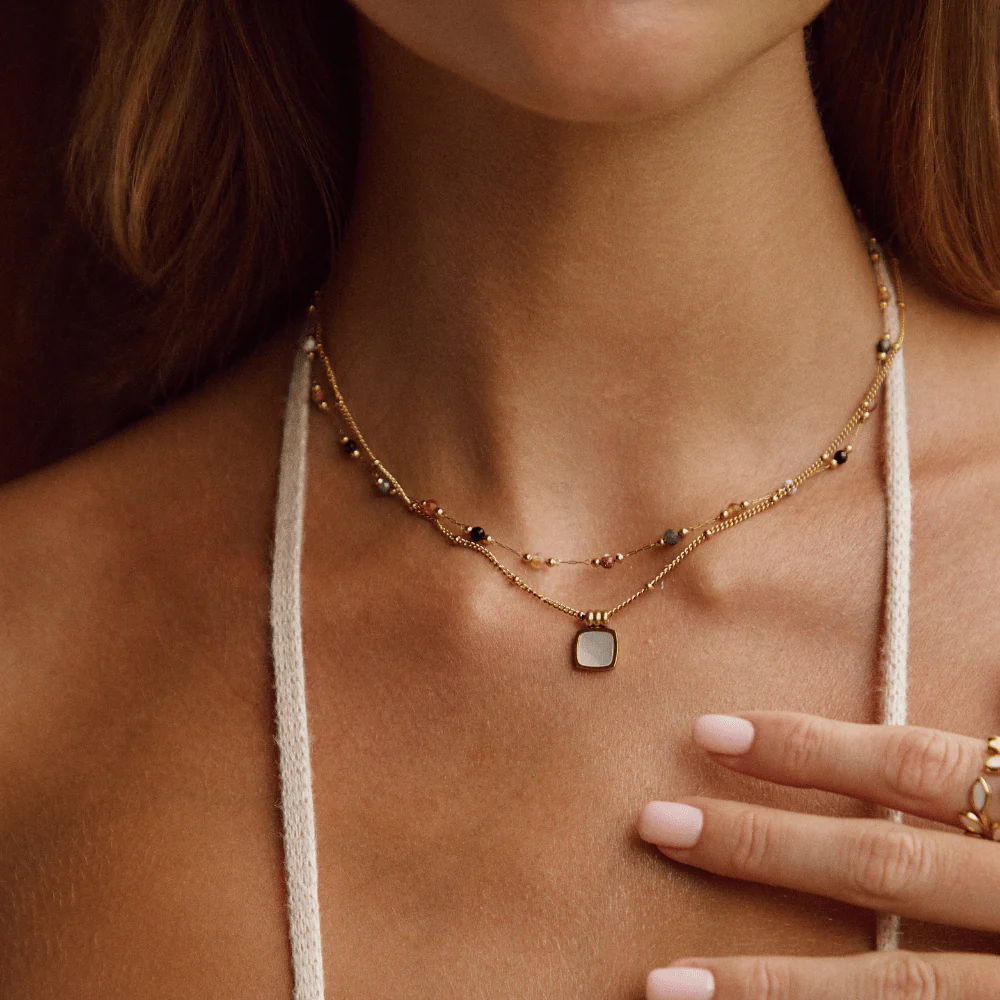Lulu Beaded Stone Necklace - Image 3