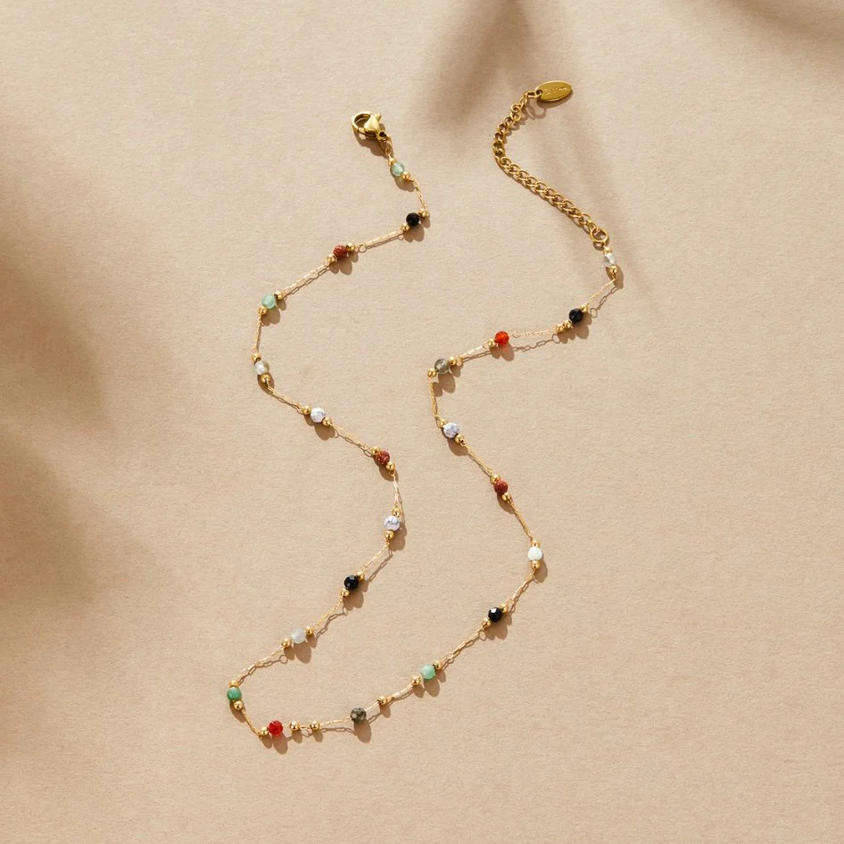 Lulu Beaded Stone Necklace - Image 4