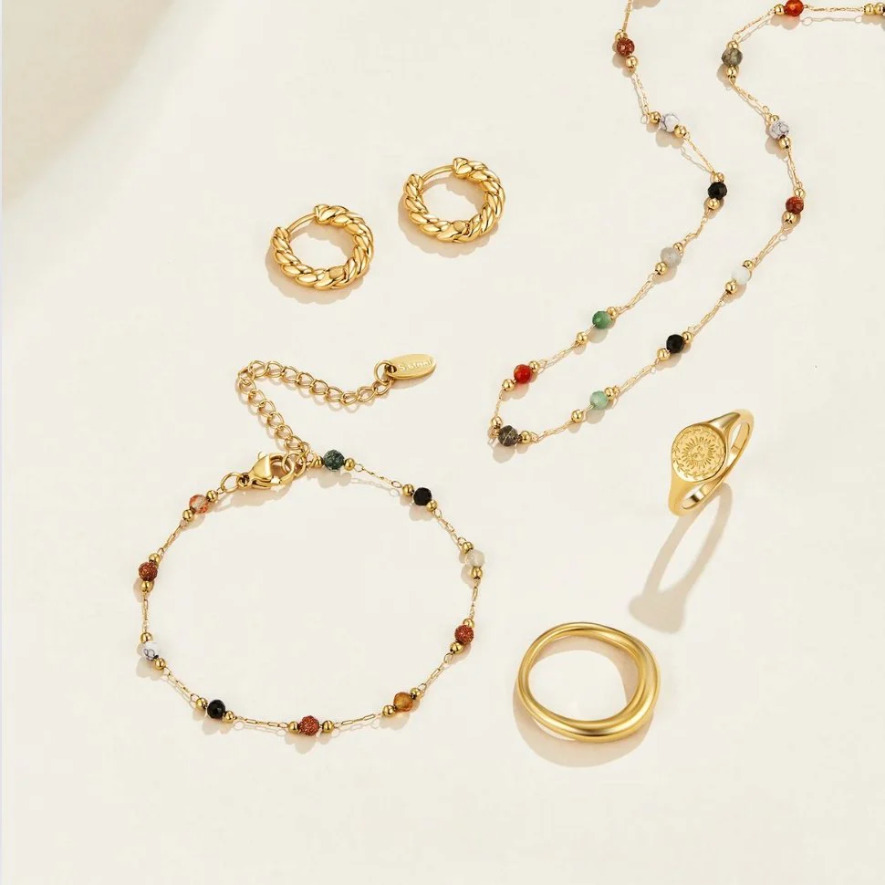 Lulu Beaded Stone Necklace - Image 8