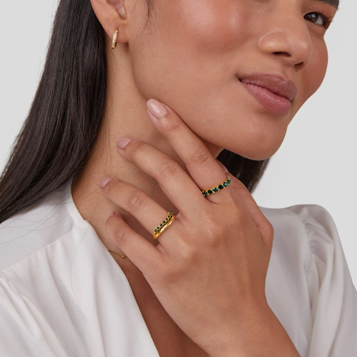 Marissa Emerald Green Layered Ring - Image 6