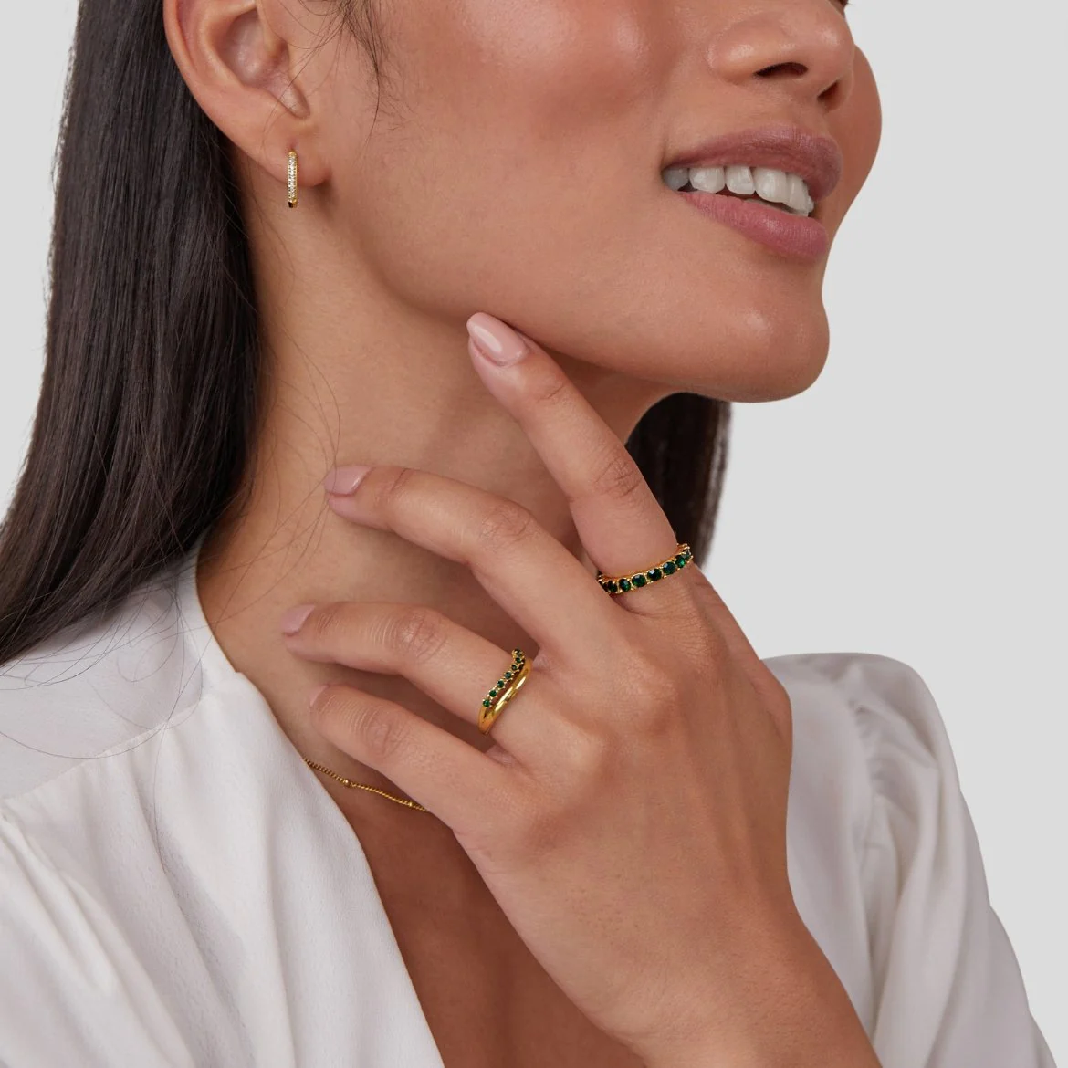 Marissa Emerald Green Layered Ring - Image 8