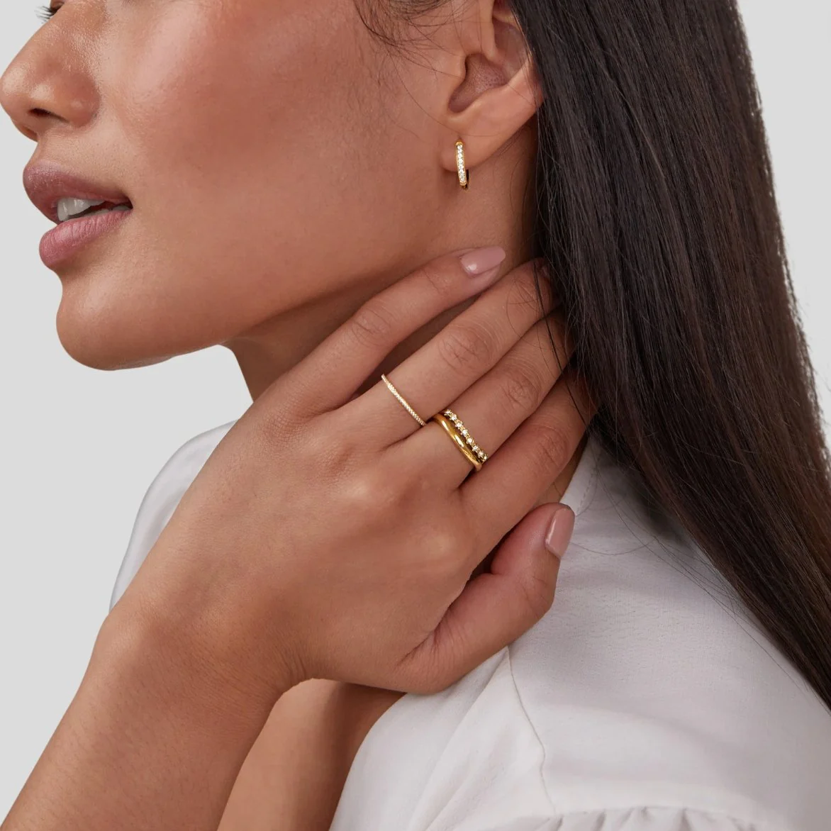 Marissa White Crystal Layered Ring - Image 6