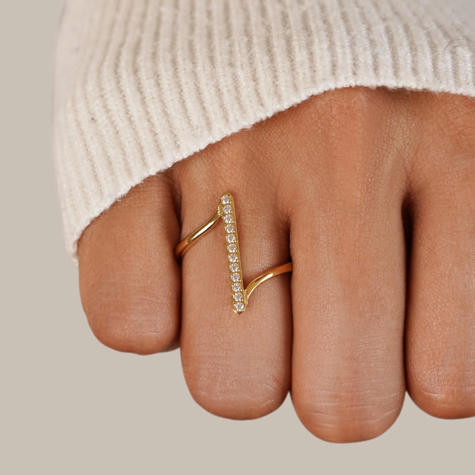 Mila Twisted Gold Ring - Image 2