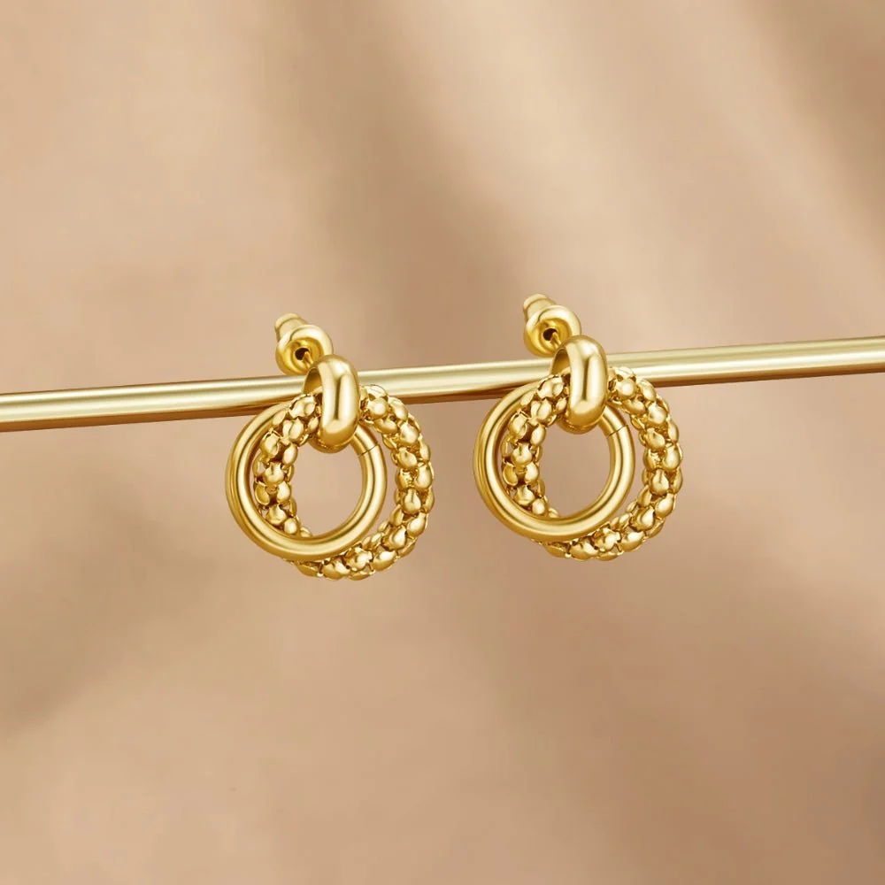 Monica Twisted Bead Hoop Earrings