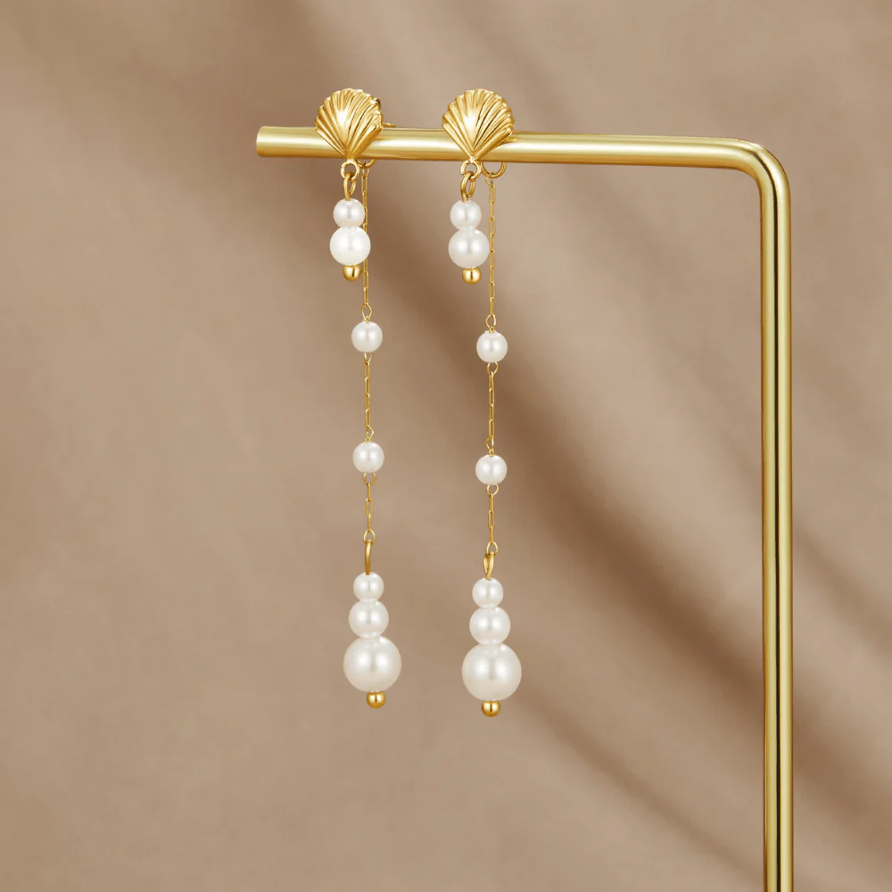 Neesa Pearl Tassel Earrings