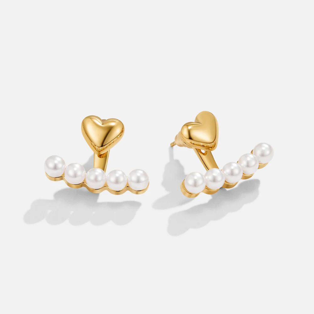 Pearl & Heart Romance Earrings - Image 4