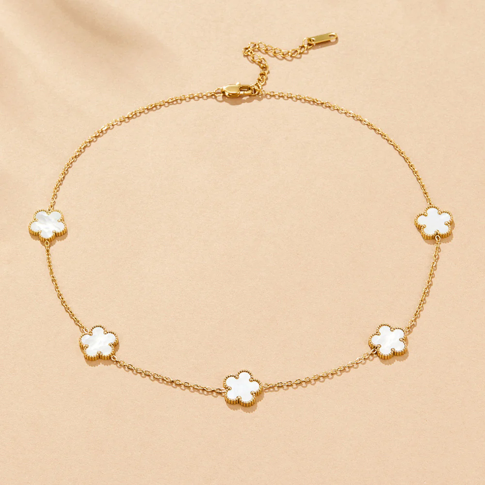 Pearl Shell Clover Necklace - Image 3