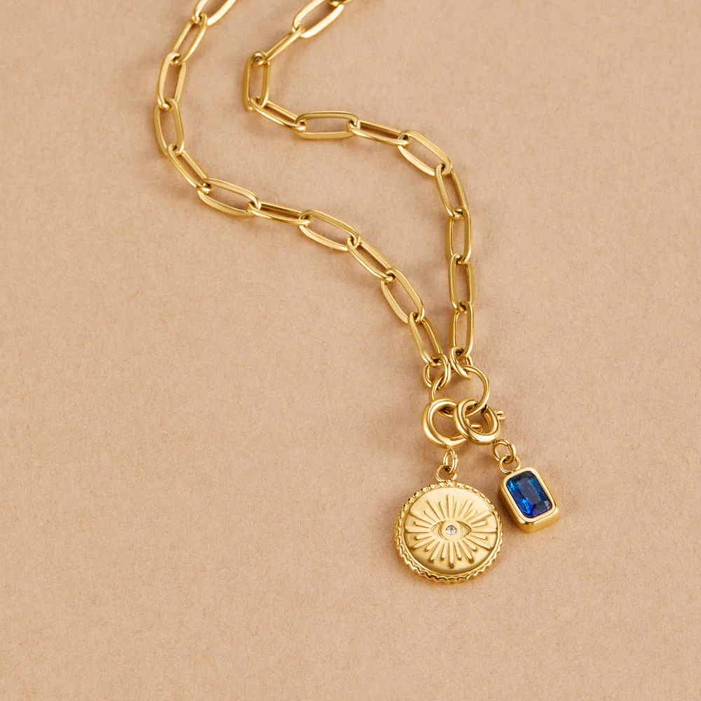 Pia Chain Link Charm Necklace - Image 4