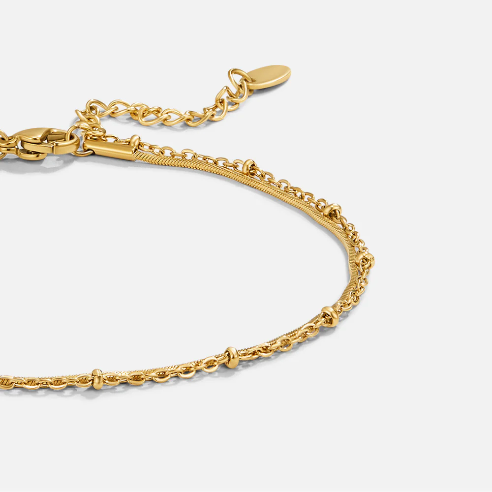 Pia Gold Layered Anklet - Image 4