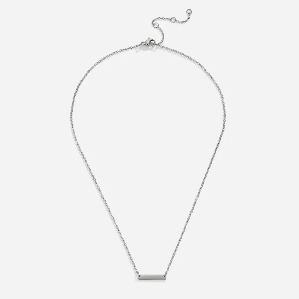 Rina Silver Bar Necklace - Image 3