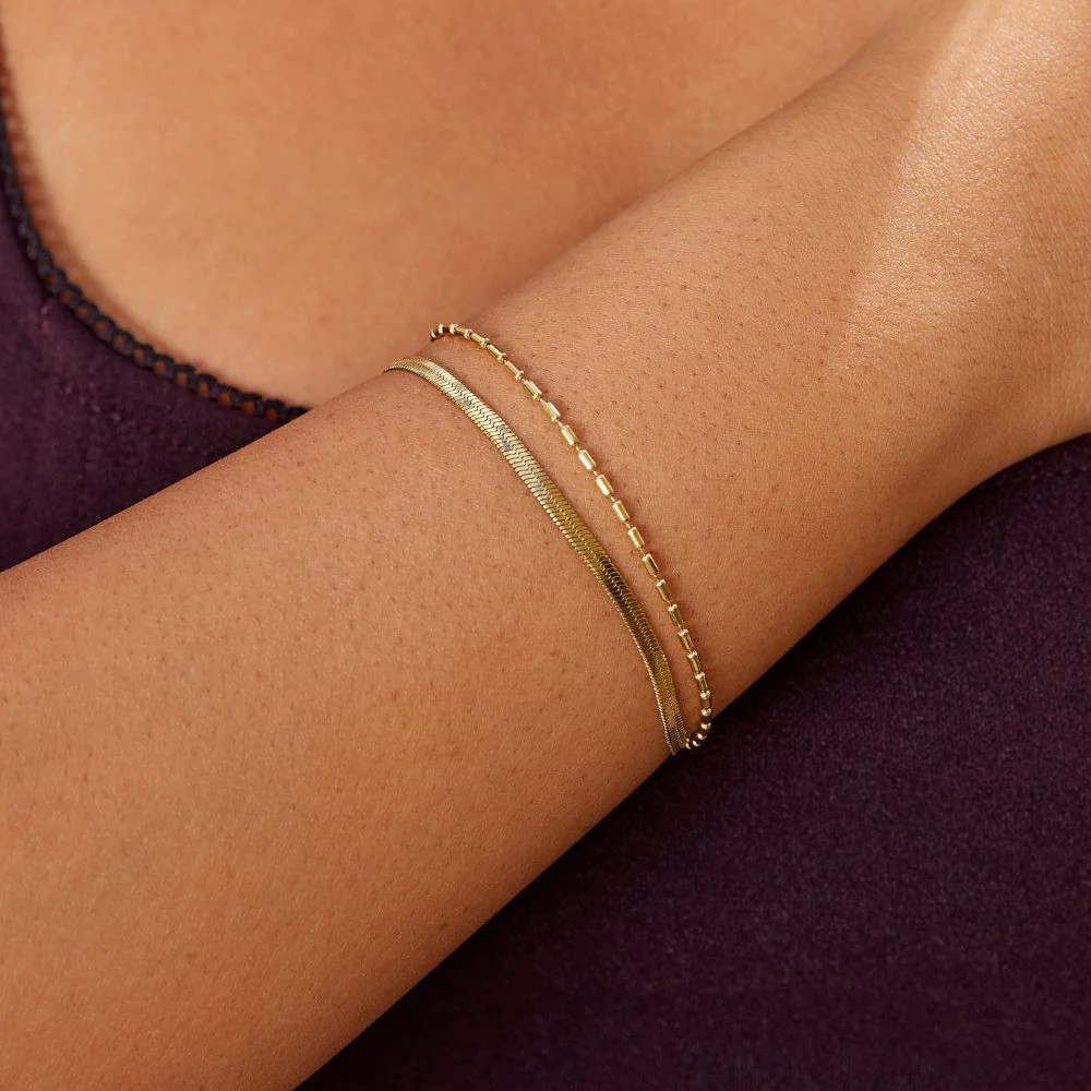 Selene Snake & Bead Chain Bracelet - Image 2