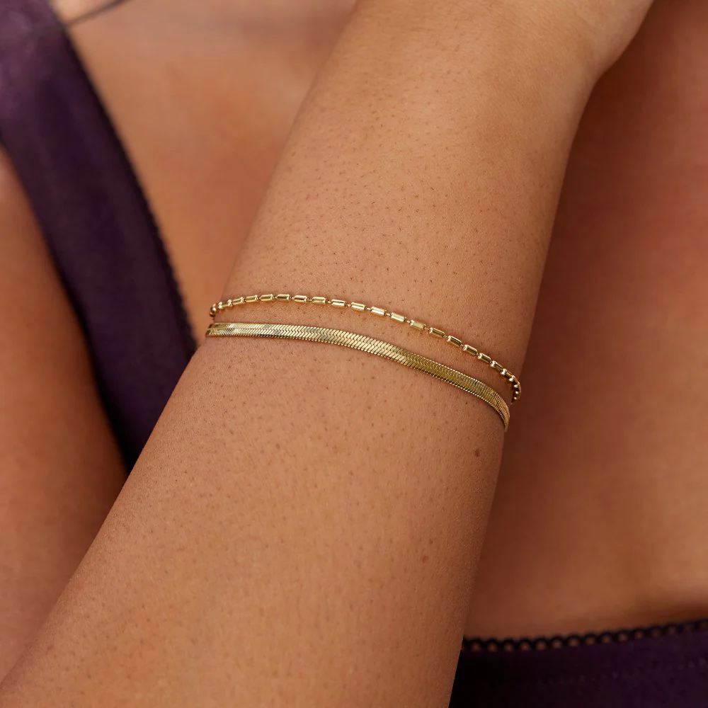 Selene Snake & Bead Chain Bracelet - Image 3