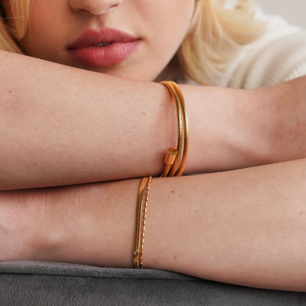 Selene Snake & Bead Chain Bracelet - Image 6