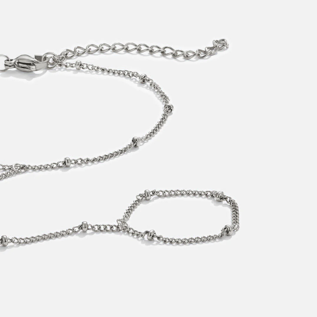 Silver Hand Chain Bracelet - Image 2