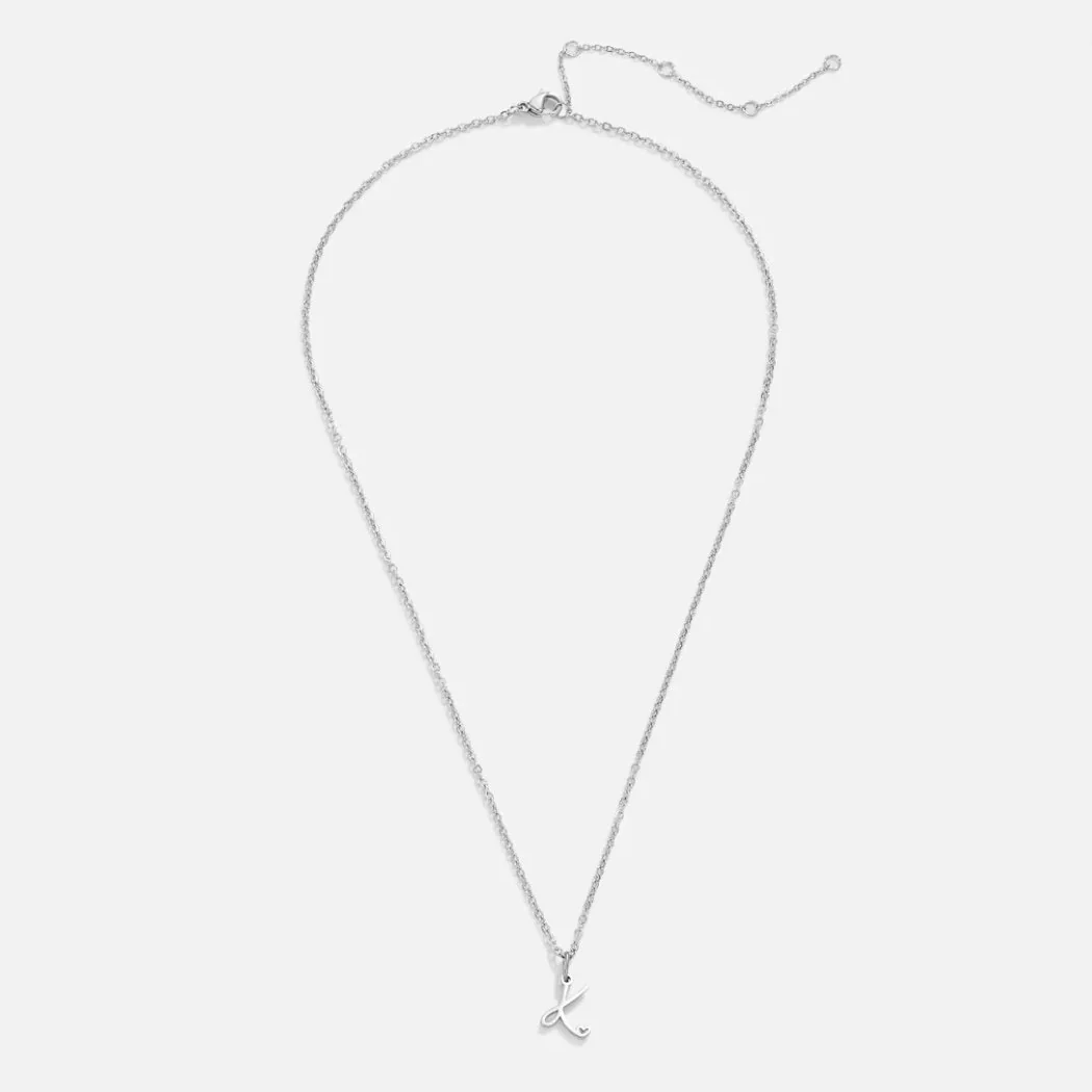 Silver Letter Heart Necklace - Image 4