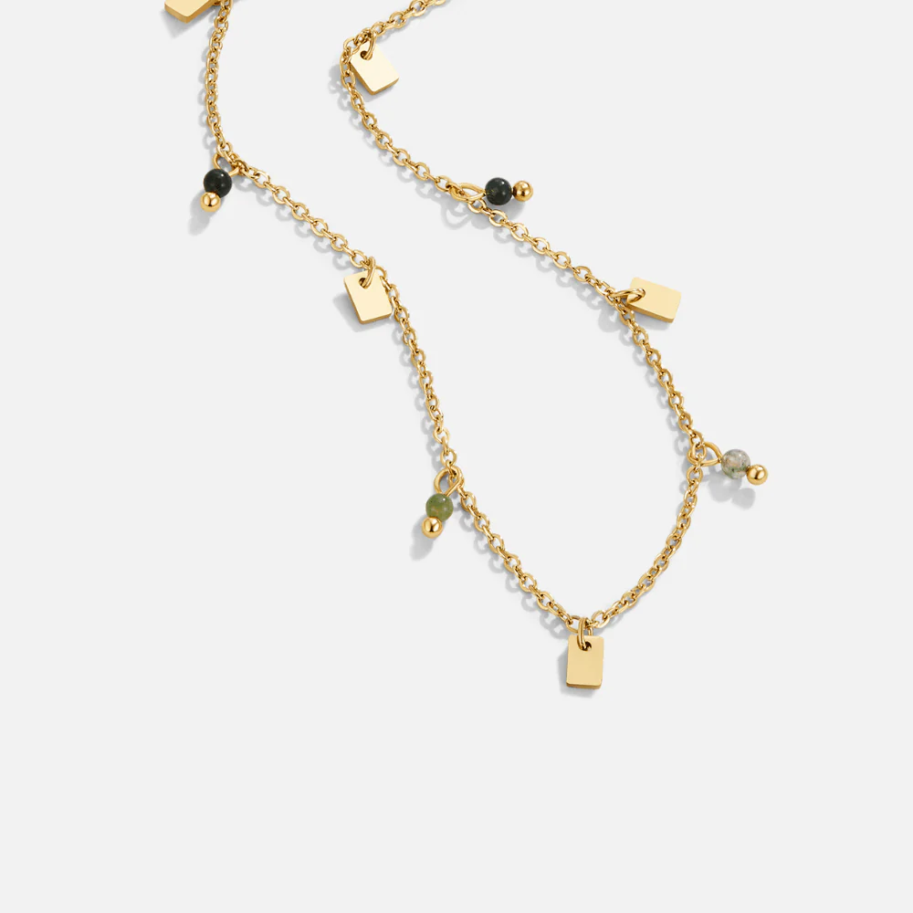 Tara Gold Square Droplet Necklace - Image 4