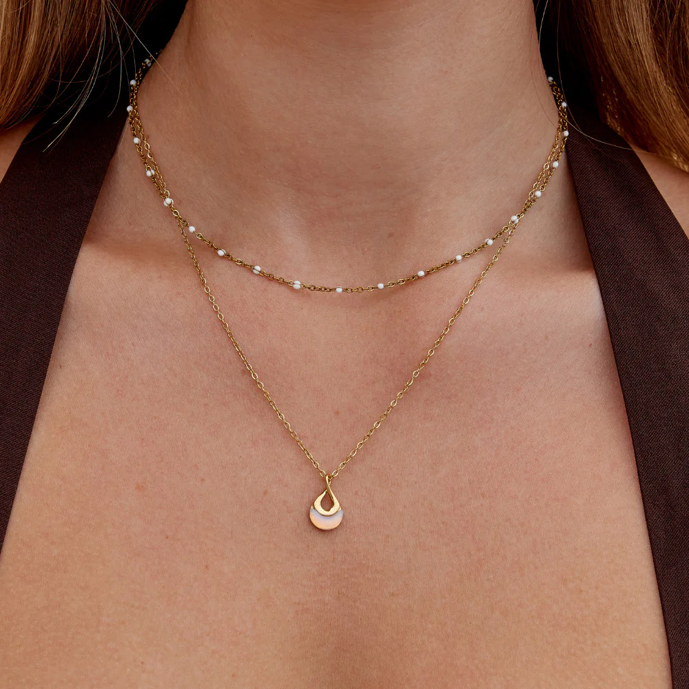 Tiffany White Stone Pendant Necklace - Image 2